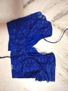 Royal Blue Embroidered Blouse