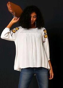 Boho Embroidered Tunic / Summer Top