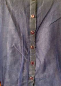 Blue Cape Blouse