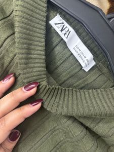 Olive Green Knit Top