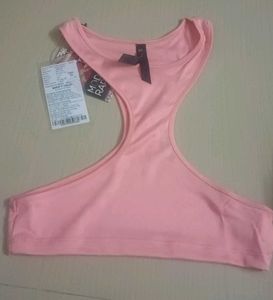 Peach Cutout Sports Bra With 50% Offer