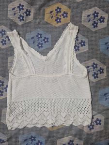 White Knit Tank Top