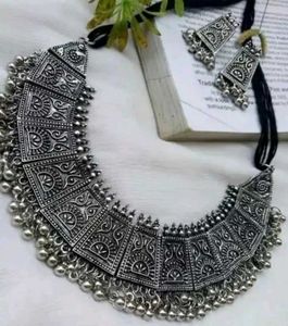 Women&#39;s Oxidised Black Polish Jewellery Set...