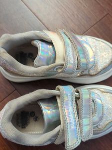 Girls Silver Glitter Sneakers