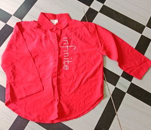 Red Infinite Graphic Button-Down