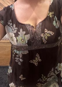 Floral Brown Top