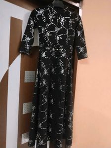 Floral Print Black Dress