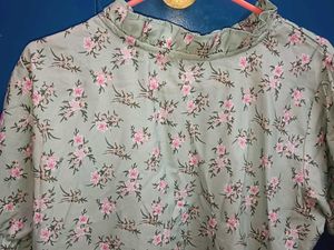 Floral Print Top with Ruffled Details