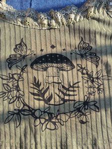 Green Mushroom Graphic Cami