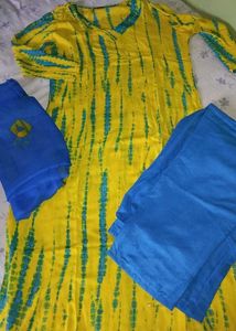 Tie-Dye Kurta Set With Dupatta