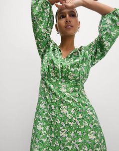 Green Floral Print Dress