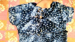Blue Polka Dot Top