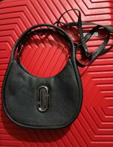 Marc Jacobs Black Leather Crescent Bag