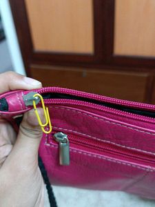Pink Crossbody Leather Bag
