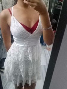 White Lace Mini Dress