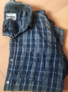 Blue Casual Shirt For Men | L