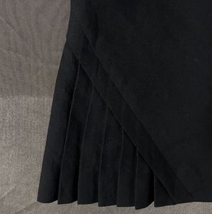 Black Pleated Midi Skirt