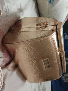 Metallic Rose Gold Crossbody Bag