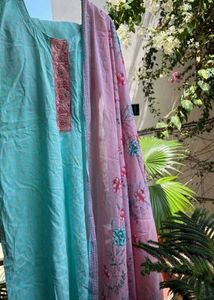 Kurta Paint Dupatta Set Cotton