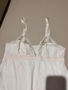 White Lace Trim Cami Top