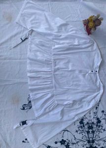 White Peplum Top