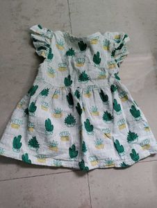 Cute Cactus Print Baby Dress