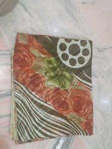 Floral and Zebra Print Saree