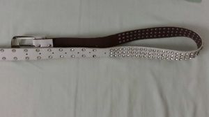 Studded White Belt