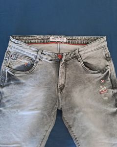 Vintage Racing Denim Jeans Grey Men