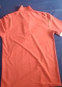 Men 🟠 Orange Casual Polo T-shirt