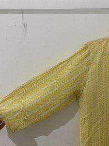 Yellow Printed Kurta
