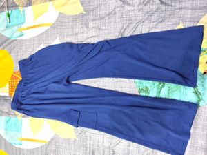 Navy Blue Flare Leg Pants