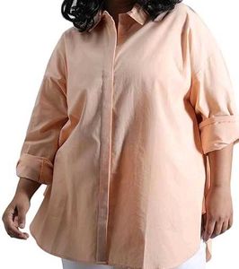 Plus Size Solid Classic Fit Shirt