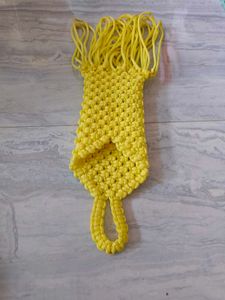 Yellow Macrame Pouch