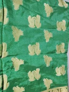 Green &amp; Gold Banarasi Silk Saree❤️
