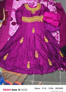 Purple &amp; Gold Embroidered Top