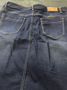 Strcheble Denim Mini Skirt..