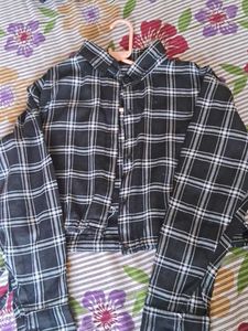 Plaid Crop Top Shirt