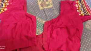 Embroidery Saree With Stiched Blouse