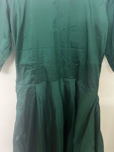 Bottle Green Satin Silk Gown