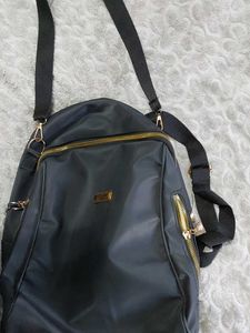Black Backpack with Bear Charm