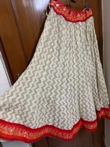 Embroidered Mirror Work Patch Border Ethnic Skirt