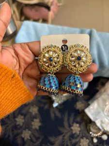 Blue Jhumka Earrings