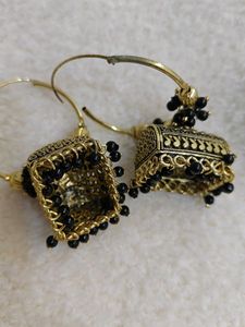 Black Oxidised Bali Jhumka