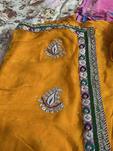 Elegant Gold Saree with Embellishments