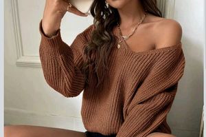 Brown Knit Light Sweater