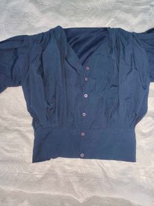 Chic Navy Blue Blouse