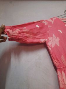 Floral Tiered Pink Dress