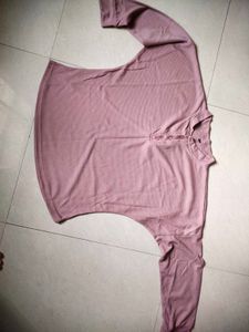 Pink Waffle Knit Henley Top