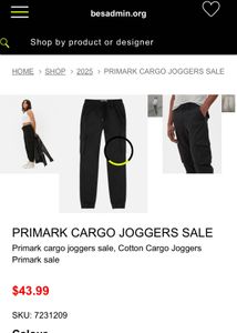 PRIMARK Black Cargo Pants